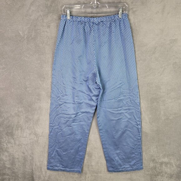 Womens 2 Pc Miss Elaine Blue Micro Dot Pajama Shirt & Pant Set Sleepwear Size M - Picture 10 of 15